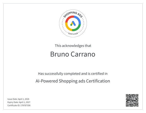 AI-Powered Shopping Ads Certification — Bruno Carrano